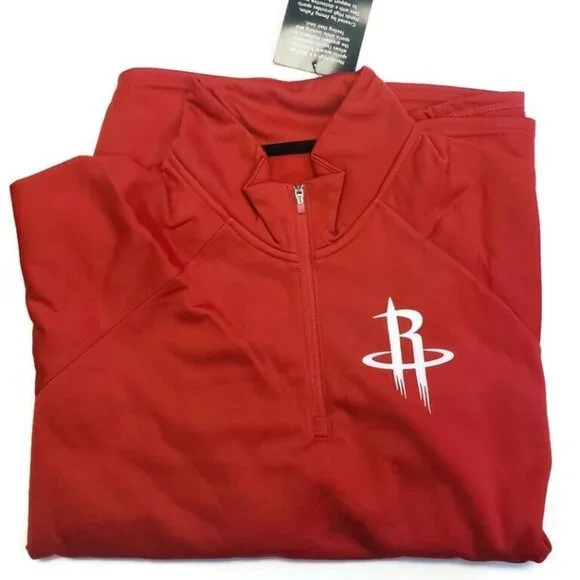 NBA Houston Rockets Hands High MVP Quarter Zip Pullover Adult Womens 2XL Red - Picture 3 of 7